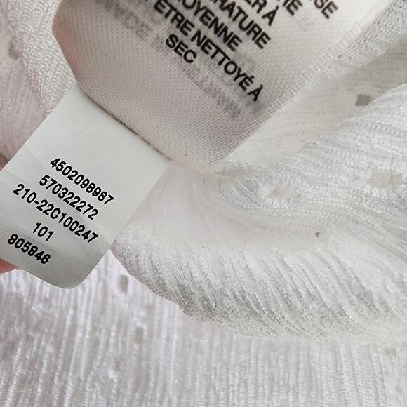 Chicos Womens Shirt Size 2 US Large Button Up Long Tab Sleeve Embroidery Eyelets - Picture 11 of 12